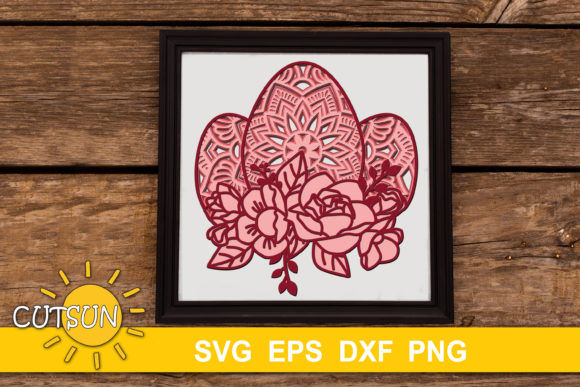 3D Layered Easter Eggs Mandala - 4 Layer