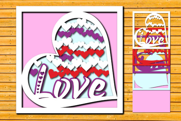 3D Love Multilayered Heart SVG for Shadow Boxes