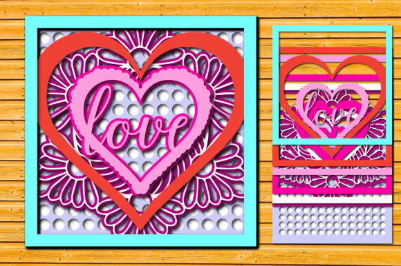 3D Paper Cut Multilayered Heart SVG