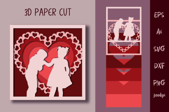 3D Postcard 03. Love. Cut SVG File