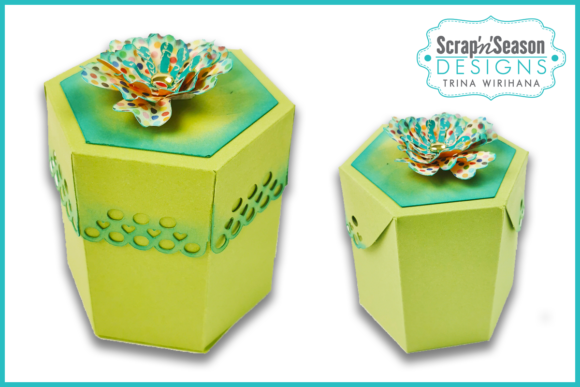 3D SVG Gift Box Design: Hexagon Lace for Creative Content