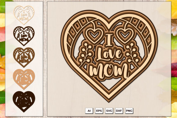 3D SVG Heart for Shadow Boxes