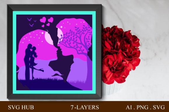 3D SVG Shadow Box for Valentine’s Day Design Projects