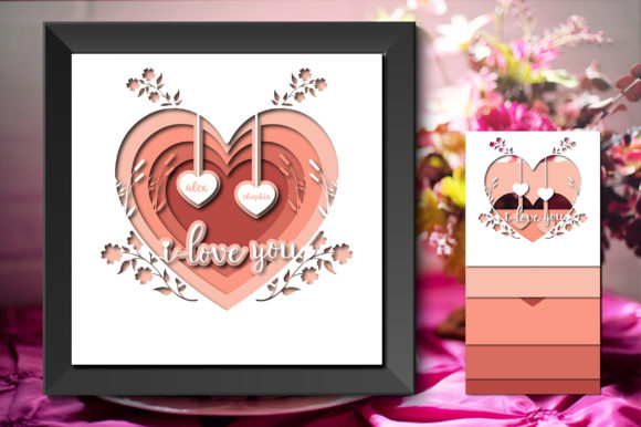 3D Valentine’s Day I Love You Shadow Box for Brand Design