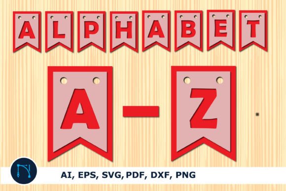 Alphabet Banner SVG 3D Paper Cut Bundle