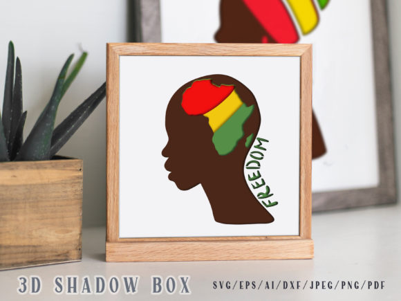 Black African Man 3D Shadow Box SVG for Bold Editorial Design