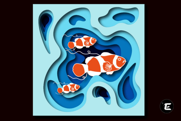 Clown Fish 3D SVG Shapes