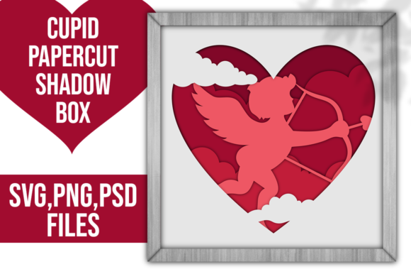 Cupid Valentine Shadowbox 3d