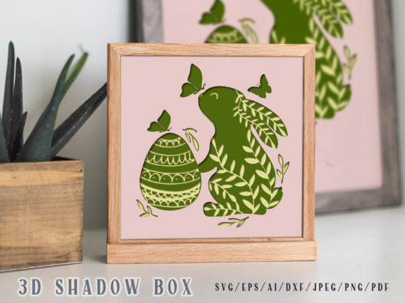 Easter Bunny 3D SVG Shadow Box
