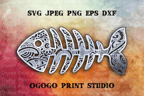 Fish Bones - 3D Layered Mandala SVG: A Unique Shape for Creative Projects