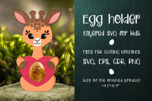 Giraffe Chocolate Egg Holder Template 3D SVG Shapes