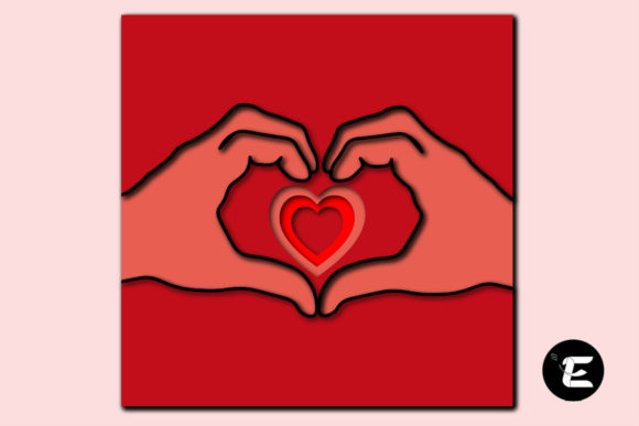 Hands Making Heart Symbol 3D SVG