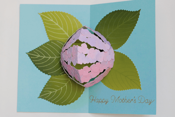 Hydrangea Pop-up Card 3D SVG