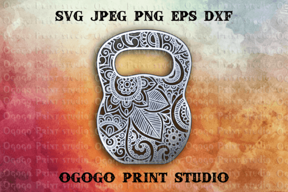 Kettlebell Svg - 3D Layered Mandala SVG for Shapes & Commercial Design