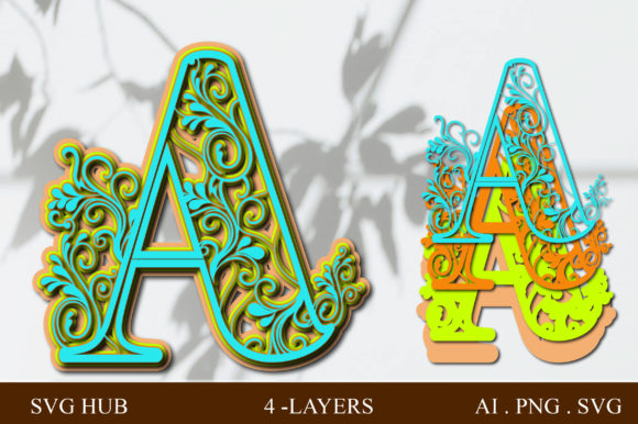 Layered Floral Letter a