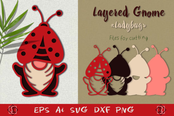 Layered Gnome Ladybug SVG