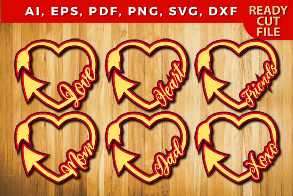 Multilayer Heart with Typographic Bundle