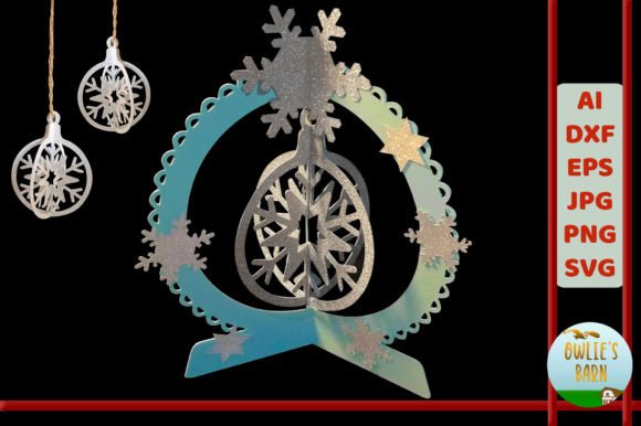 Ornament with Snowflake Bauble 3D SVG