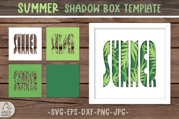 Tropical Layered Papercut Shadow Box Svg
