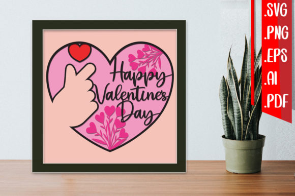 Valentine Layered Papercut 4 Svg Eps Png